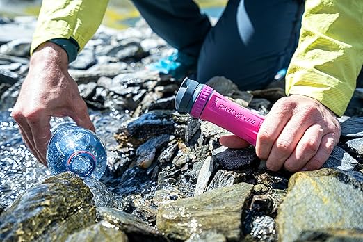 Platypus Quickdraw Ultralight Backpacking Water Filter, Pink