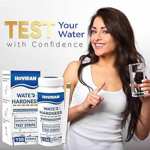Water Hardness Test Strips – 150 Strips | Instant Hard Water Testing Kit for Home, Aquarium, Pool, Spa | Fast & Reliable Results (0-425 ppm)