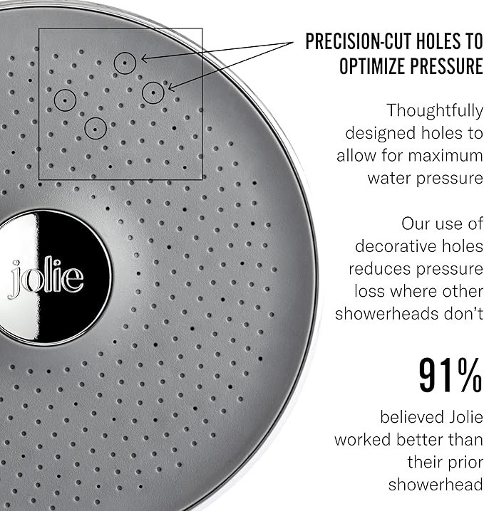 The Jolie Filtered SHOWERHEAD with Shower Water Filter System- High Pressure Showerhead, Hair and Skincare Accessory to Improve Beauty and Personal Care Routine (New Brushed Steel)