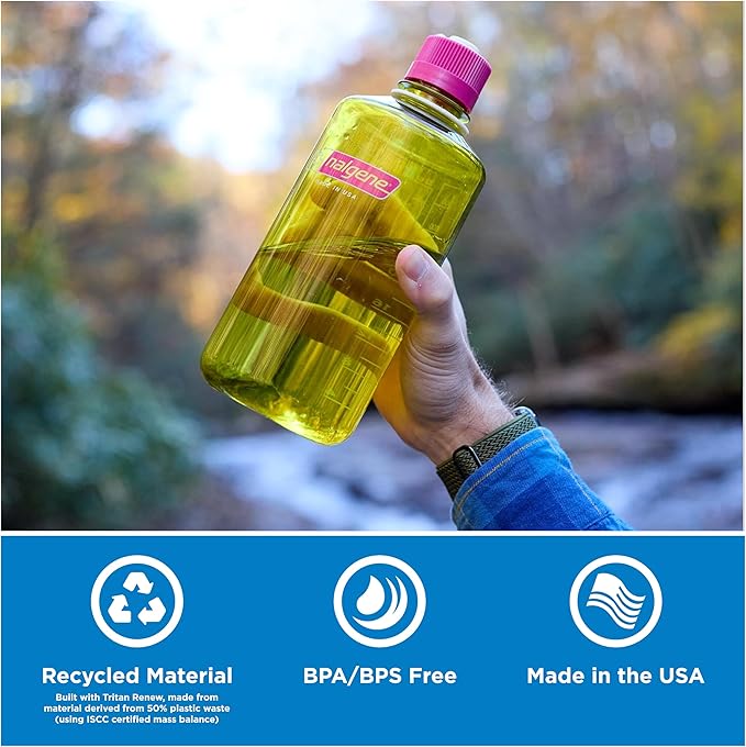 Nalgene 32 oz Narrow Mouth Water Bottle | BPA-Free, Durable & Leak Proof, Lightweight Bottle for Gym, Office & Travel, Denim