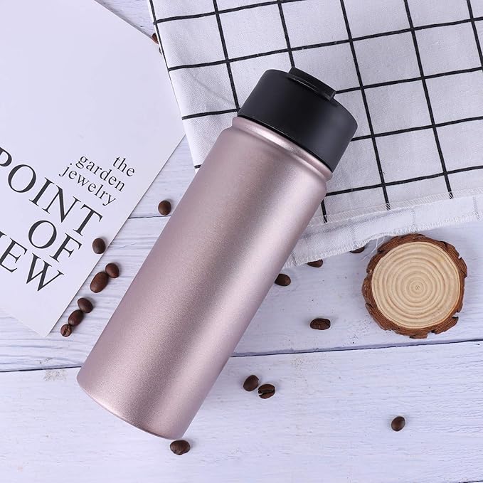 Infuser Travel Mug with Removable loose leaf Tea Strainer Bottle 18/8 Stainless Steel Insulated Tumbler for Women Rosegold