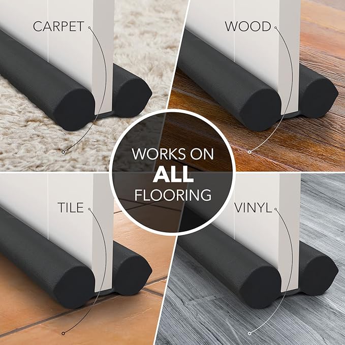 Everlasting Comfort Under Door Draft Stopper - Under Door Sound Blocker, Soundproofing, Blocks Cold Air, Hot Air & Noise, Easy Install, No Adhesive - Gap Filler , Sound Proof Bottom Seal 30"-36"