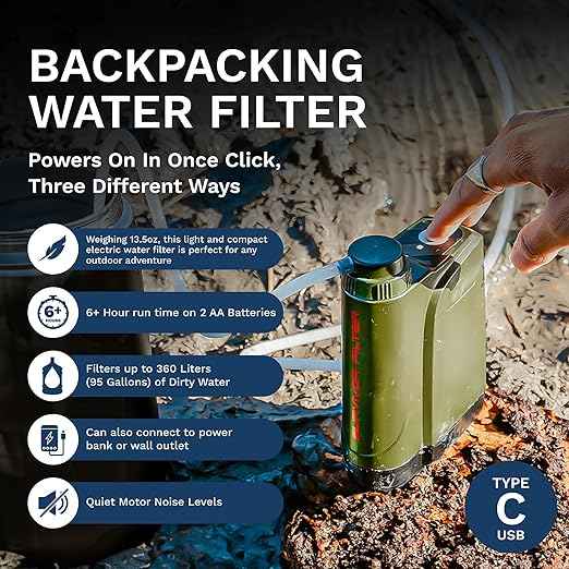 Survivor Filter PRO X - Electric Portable Camping Water Filter - Filters Bacteria, Parasite, Viral (Pack of 2)