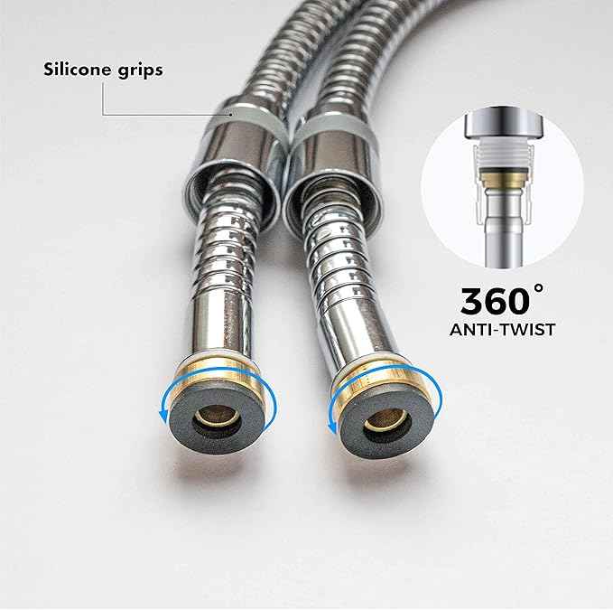 Hard Water Filter Showerhead - Ion Drops Shower head (5 Accs) The Only one With 100% Brass Shower Holder/Anti-Twist Hose/spare rocks - Rainfall Filtered Handheld Shower Head