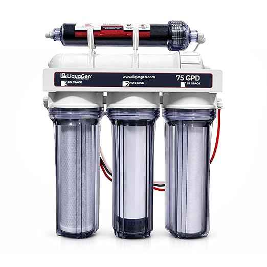 LiquaGen- 5 Stage Reverse Osmosis & Deionization (RODI) | Aquarium Reef Water Filter System - 75 GPD | Water Purifier for Fish Tank with Filter's Included