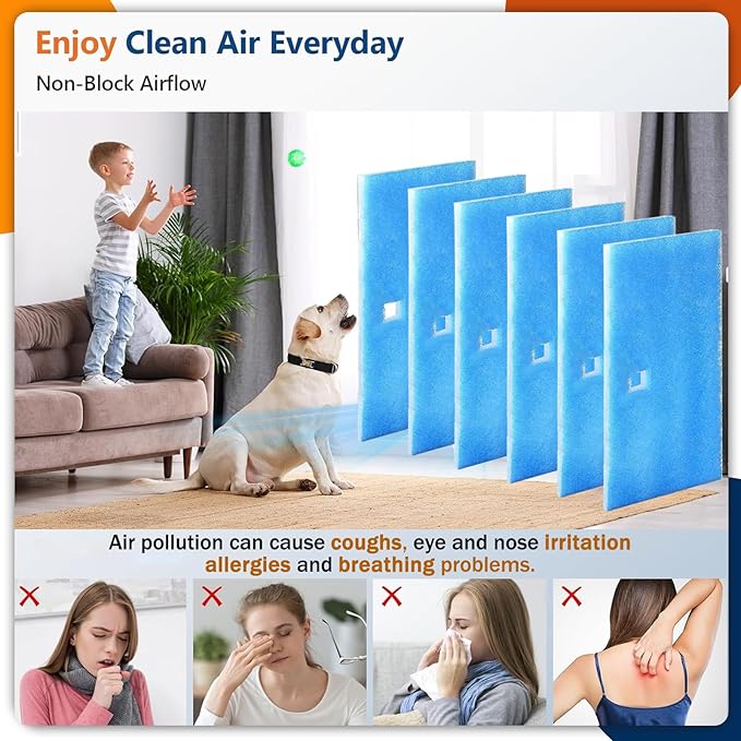6 Pack RV AC Filter 6" X 14" MERV 8 Rated RV Air Filter Replacement Unit Compatible with Coleman Mach Air Conditioner - AquaVibe