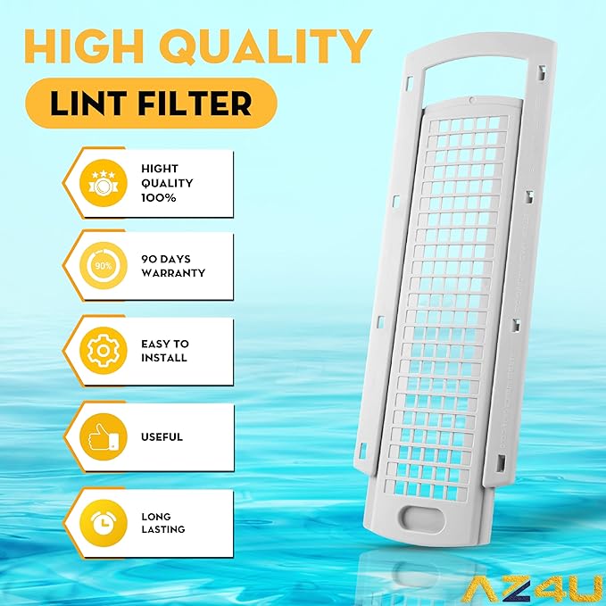 AZ4U Upgraded WE01X25914 WE01X25915 WE22X35337 for GE Washer Dryer Lint Screen Cover Grid | Washer Dryer Lint Screen Cover Grid Guide Compatible with GE, Hotpoint Washer, Dryer Lint Filter Housing