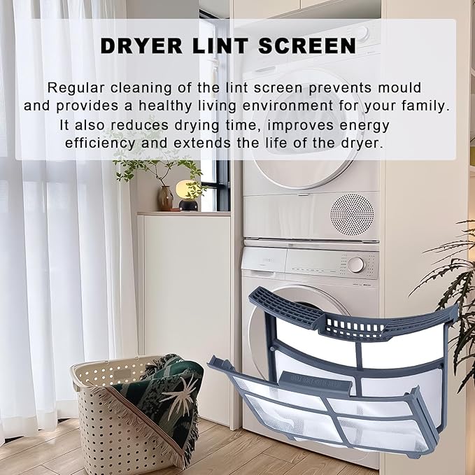 WE16X32537 WE16X2959 GE Dryer Lint Filter Trap Screen for GE Clothes Dryer, Dryer Lint Strainer WE16X32537 WE16X29597 AP7205579 - AquaVibe
