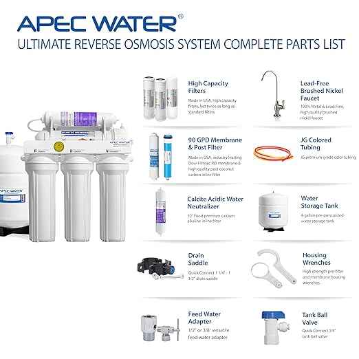 APEC WATER | Reverse Osmosis Water Filter, Alkaline 6-Stage RO System, pH+ Remineralization for Natural Spring Taste, Under Sink Filter WQA Certified to Remove 1K+ Impurities, 90 GPD - RO-PH90