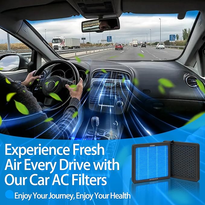 CF10374 Cabin Air Filter - Fits Toyota Tacoma (2005-2023), Dodge Dart (2013-2016), Pontiac Vibe (2003-2008) | Honeycomb Structure, Durable with Activated Carbon Beads (1 Pack)