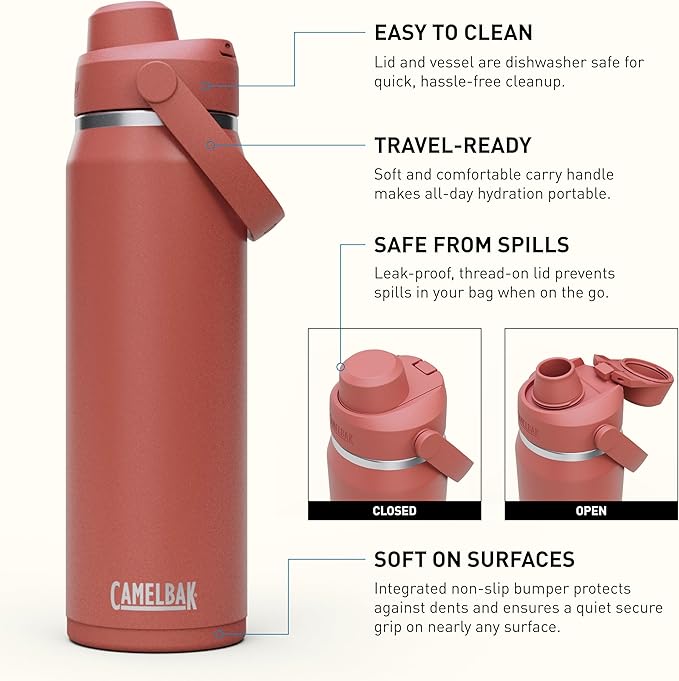 CamelBak Thrive Chug Insulated Stainless Steel Water Bottle Sierra Red, 25oz