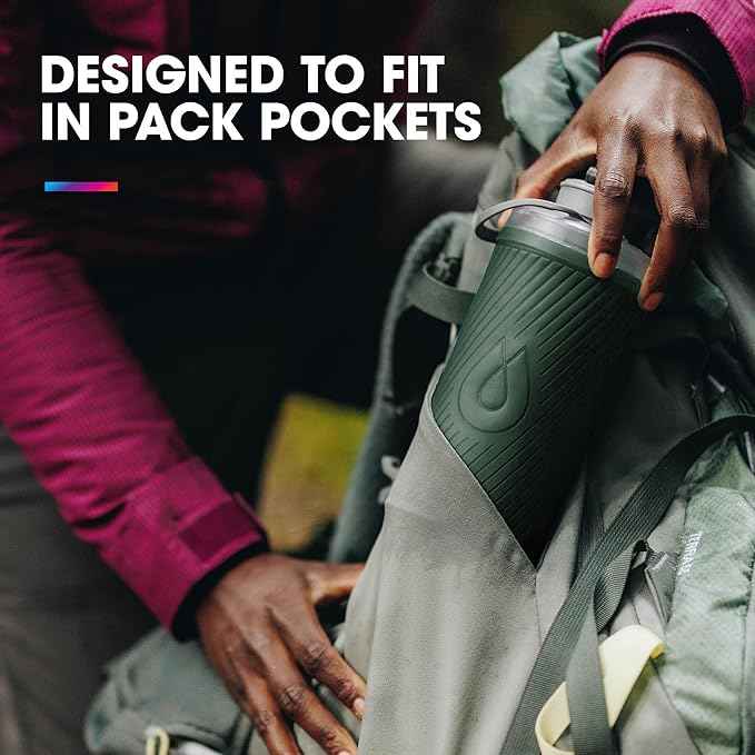 HydraPak Flux - Collapsible Backpacking Water Bottle (750ml, 1L, 1.5L) - BPA Free, Ultra Light, Spill-Proof Twist Cap