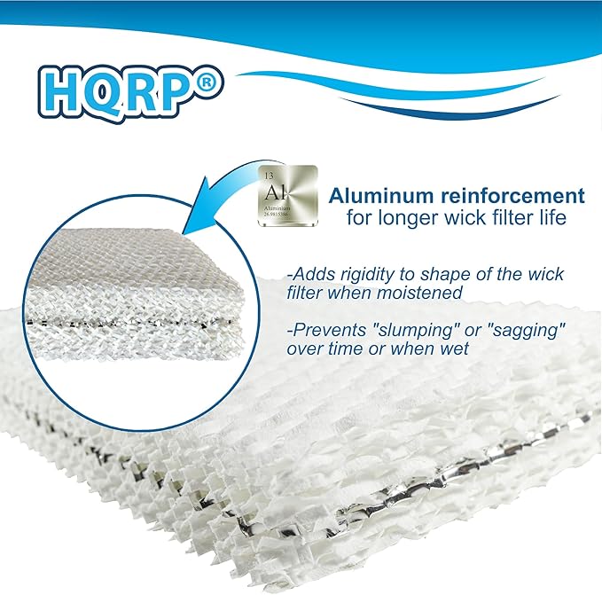 HQRP 2-Pack Wick Filter compatible with Vornado EVAP40 Vortex, EVAP3 Vortex, EVAP1, Model 30, Model 50, EV3, EV5 Humidifiers, MD1-0002 / MD1-0001 Filter Replacement - AquaVibe
