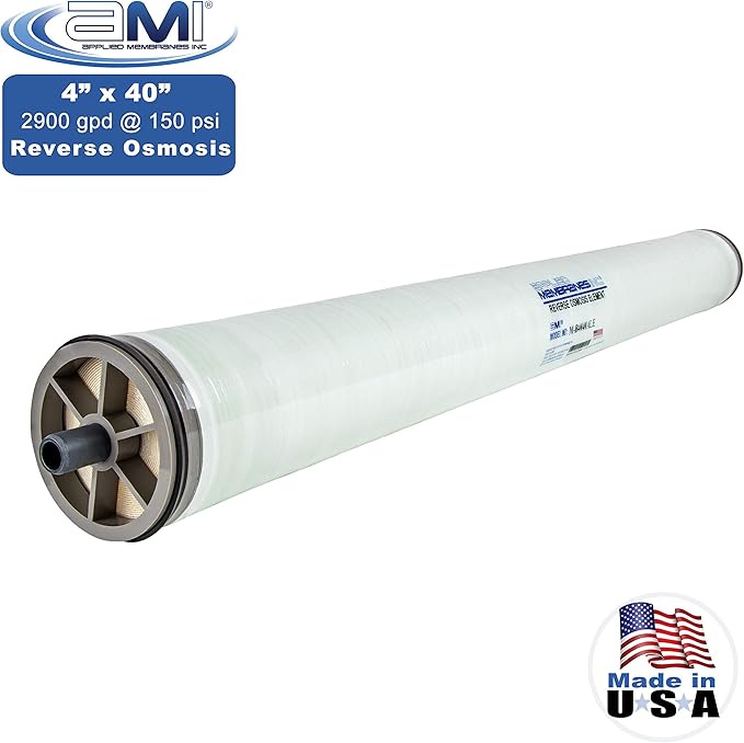 4x40 Low Energy Membrane Element for Tap or Brackish Water | 2,900 GPD at 150 psi | 99% Rejection | Replacement Commercial RO Membrane | Applied Membranes USA M-B4040ALE