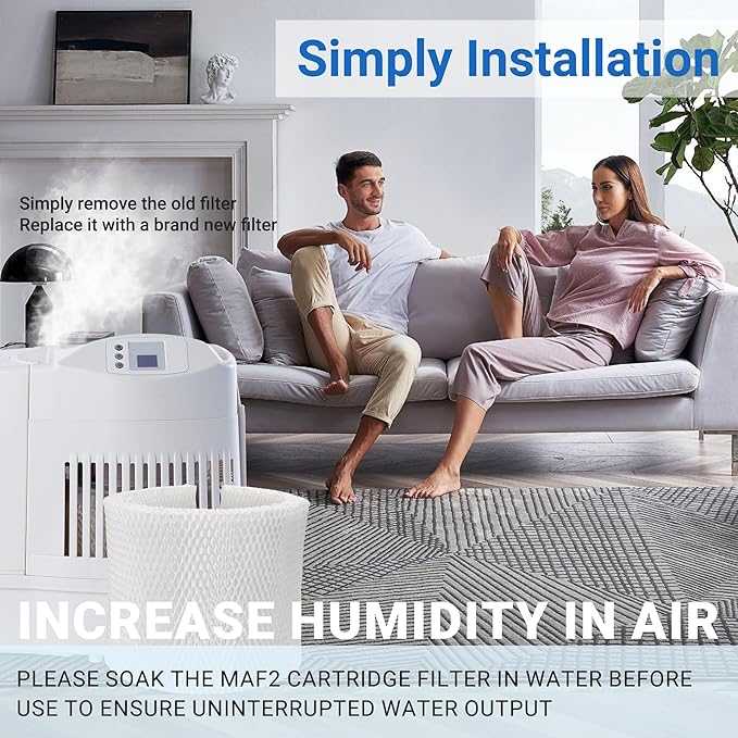 MAF2 Humidifier Filter Replacement for Aircare Esscik Air MiostAIR MA0800 MA08000 MA0600 MA0601 and Replacement for Kenmore 15408, 2 Pack