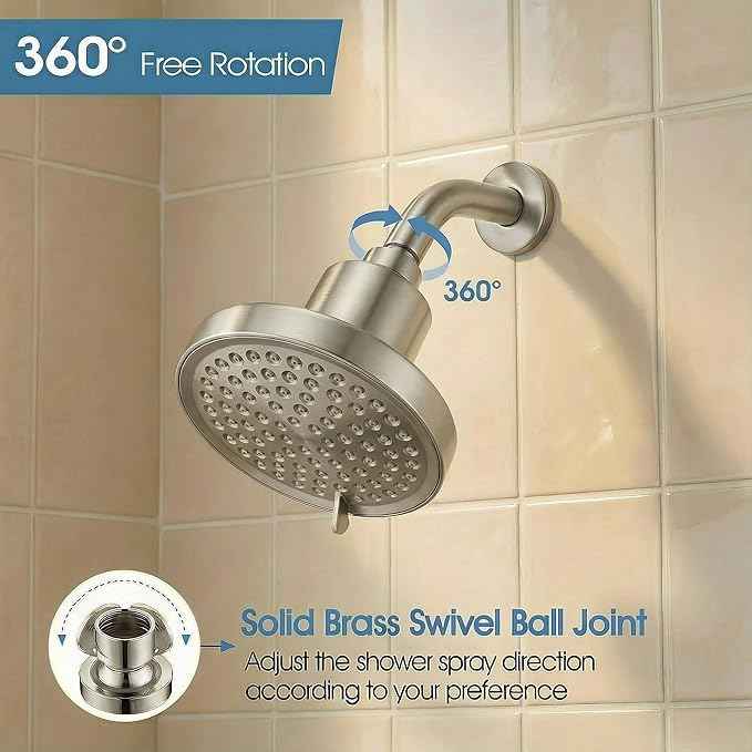 Fixed Shower Head ＆ Filter COMBO ! Anti - Chlorine Hard Water Filtered Shower Heads- 7 Sprays High Pressure Showerheads with 25 Stage Filtration (Brushed Nickel)
