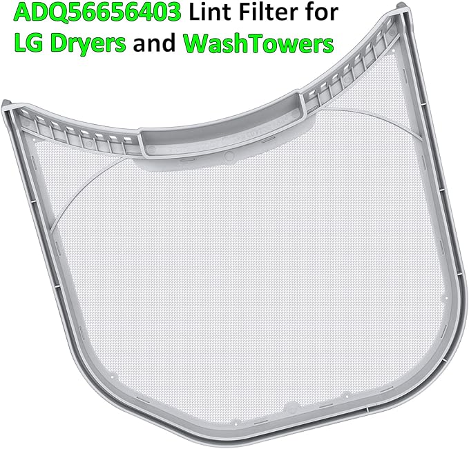 ADQ56656403 Lint Filter Replacement for LG Dryers and WashTowers, Ultra Durable Lint Screen Trap, Rim without Felt Seal, Filter Size 11.2 * 10.9 inch (28.4 * 27.6 cm) - AquaVibe