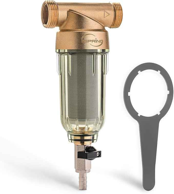 iSpring RCC7AK, NSF Certified 75 GPD, Alkaline 6-Stage Reverse Osmosis System & WSP-50 Reusable Whole House Spin Down Sediment Water Filter, 50 Micron Flushable Prefilter