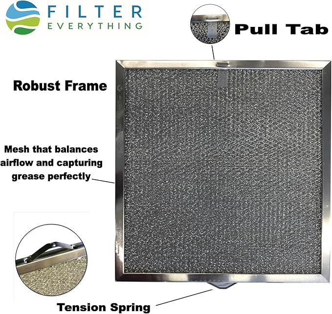 Filter Everything Replacement Range Filter Compatible With Broan R610045, R610050, SR610045, Estate 883093, 883103, 883149, 1017892, 14210156, and more; 11-1/2 X 11-3/4 X 3/8 L3; 1-Pack