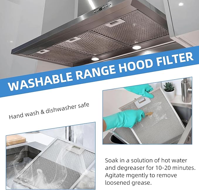 2pcs 12.63X10.23inchs Range Hood Filter Grease Filter Extractor Ventilation Aluminium Aspirator filter Mesh 320x260x9mm - AquaVibe