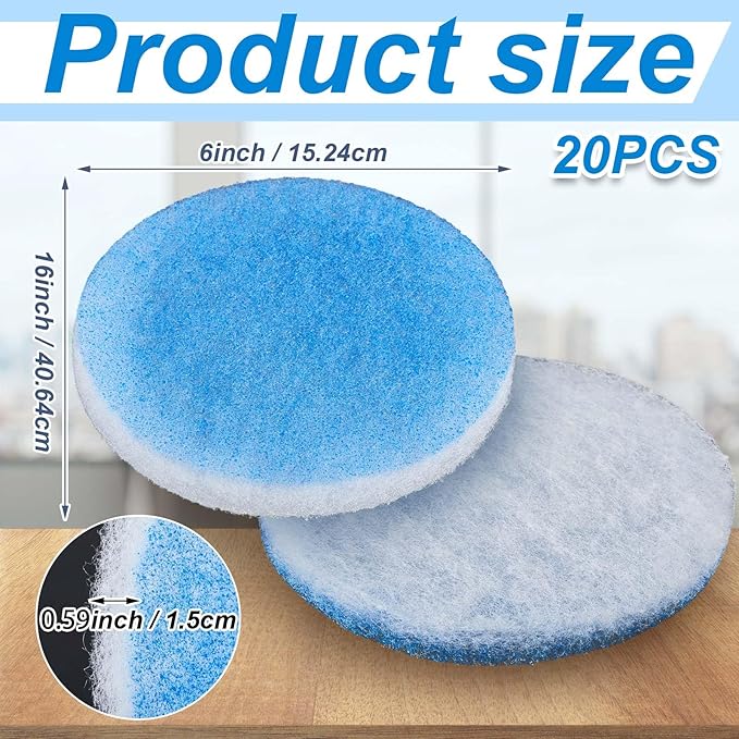 Layhit 20 Pcs Rv 5.25" Round Air Conditioner Filter Foam Air Duct Ac Filter Replacement Vent Filters for Camper Car Parts, Blue and White - AquaVibe