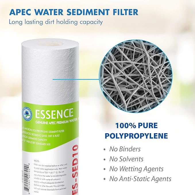 APEC Water Systems FILTER-SET-ES High Capacity Replacement Pre-Filter Set For Essence Series Reverse Osmosis Water Filter System Stage 1-3