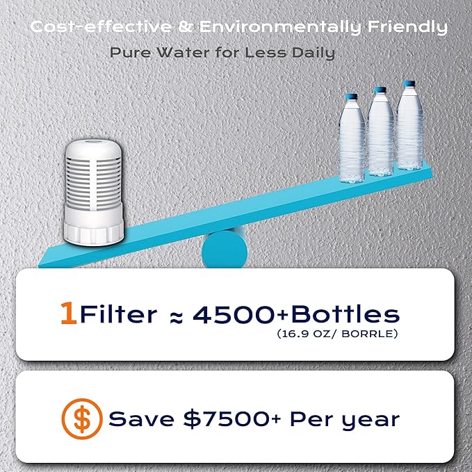 Alkaline Water Filter Replacement for Seychelle Dual-Filter 64 oz and Water Filter Pitcher 32 oz pH Enhancing Filtration, Compatible with Alexapure Pitcher, 4 PCS