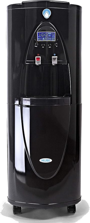NUBE: Atmospheric Water Generator 8 gal/day - Alkaline + Ionized + Mineralized- Fluoride and Chlorine Free - Sustainable - Carbon + Osmosis Filter - UV - Cooler/Heater Dispenser - Dehumidifier (Black)