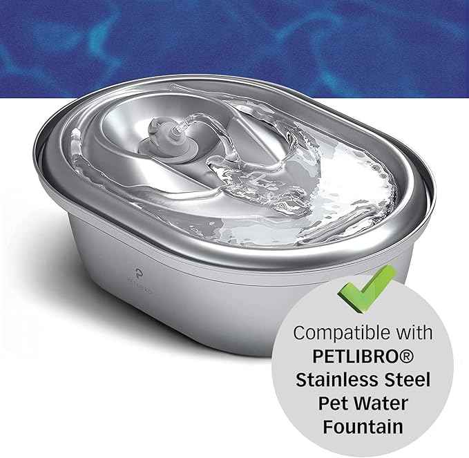 PET STANDARD Cat Water Fountain Filters & 12 Pack Replacement Pre-Filter Sponges Compatible With PETLIBRO® Stainless Steel Pet Water Fountain Model #PLWF003, 67oz/2L, Pack of 12