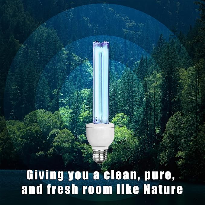 BAIMNOCM UV Light Bulb Ozone Free, UVC Lamp 25 Watt, 254nm Weavelength UV-C lamp E26 Base 4 Count