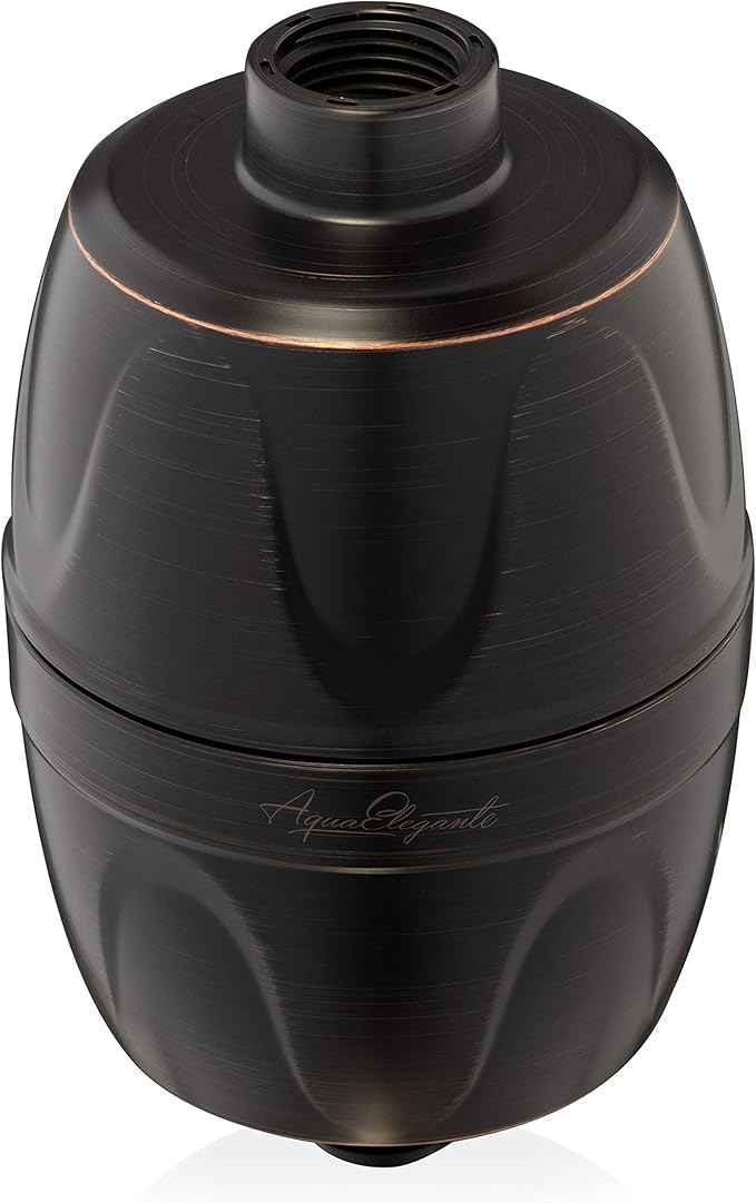 Aqua Elegante 16-Stage Shower Filter - Universal Showerhead Water Filters To Remove Chlorine + Hard Minerals - Bath Purifier And Filtered Softener System With Activated Charcoal - Oil-Rubbed Bronze