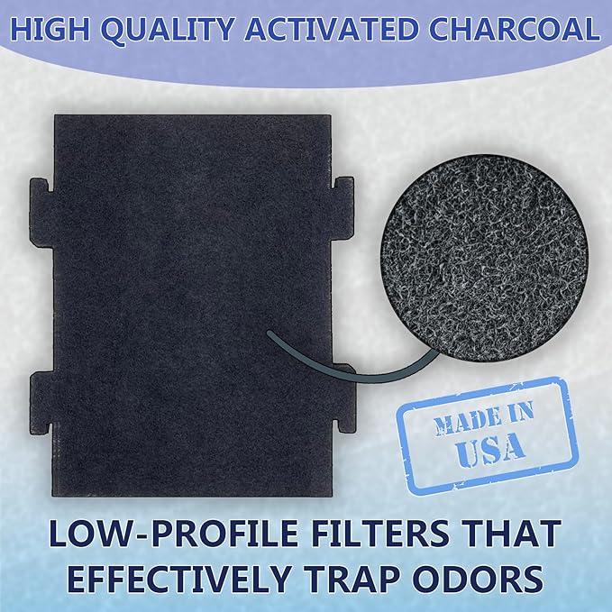 Replacement Charcoal Air Filters for Over-the-Range Microwave Hood Vents - Compatible With KitchenAid and Whirlpool Models, Made in USA – 2 Pack