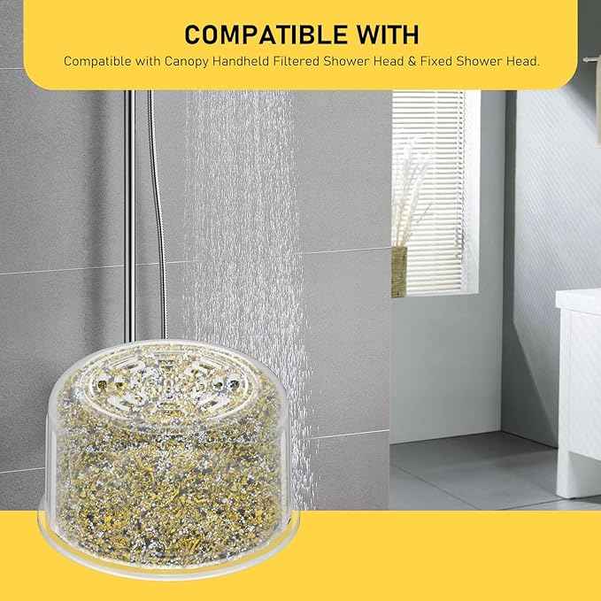 Shower Head Filter Replacement Cartridge Compatible with All Canopy Fixed & Handheld Filtered Shower Head, Shower Filter For Hard Water