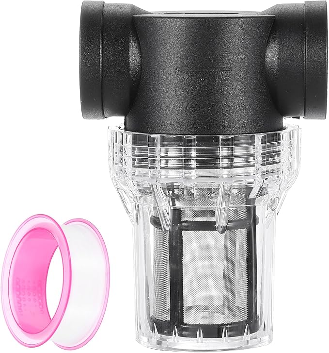 uxcell Pressure Washer Filter 1" NPT Female Thread, Inline Mesh Strainer Attachment, Stainless Steel Screen with Sealant Tape for Outdoor Gardening Inlet Water (Size:80 Mesh) - AquaVibe