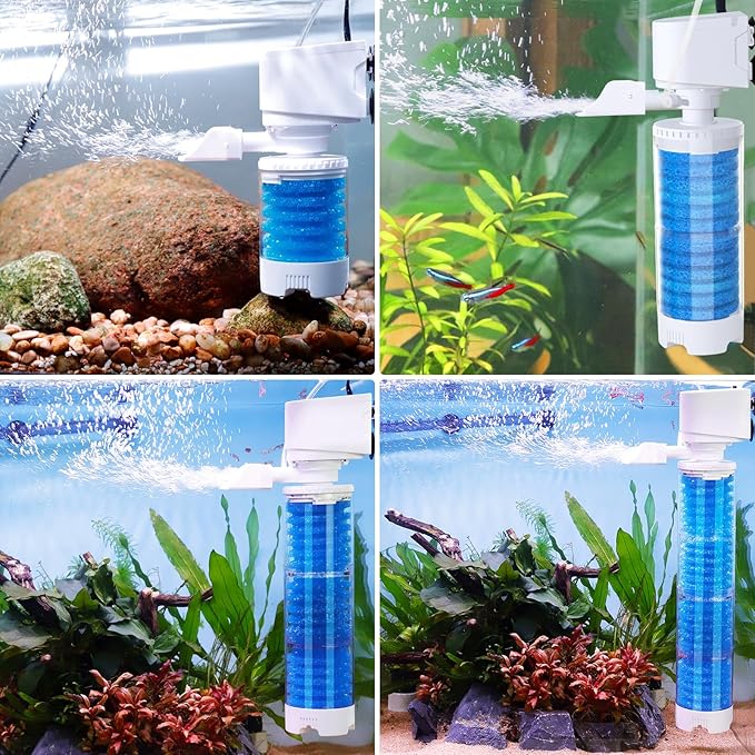 Bio Filter Sponge for Aquariums - 3 Pack, Washable and Reusable, Replacement Biological Filter Sponge Media for Fish Tanks