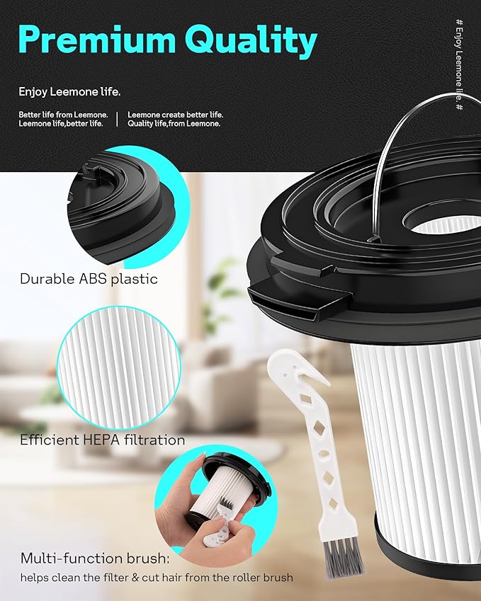 Leemone Filter Replacements for Bissell CleanView XR 200W / CleanView XR Pet 300W / Powerlifter Turbo Cordless Stick Vacuum Cleaner 3789, 3789U, 3789X, 3797, 3797V, 3797W, Part 1638010, 4 Pack - AquaVibe