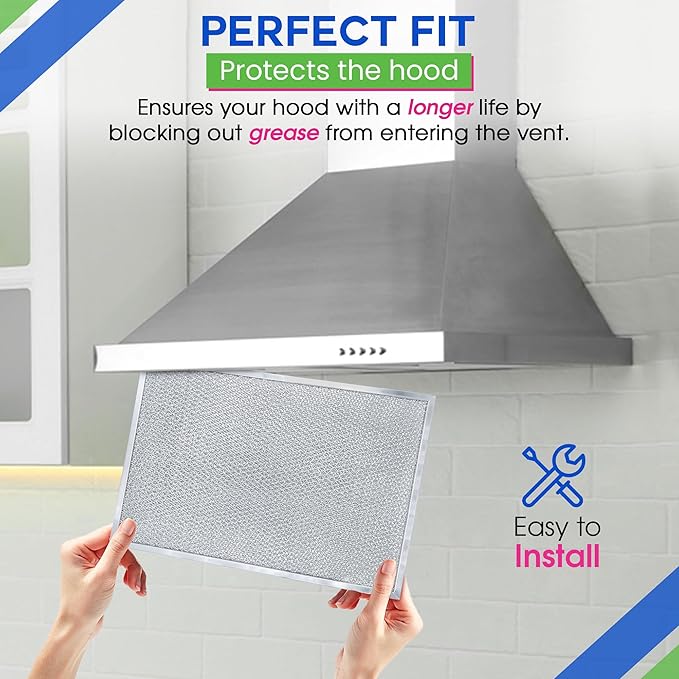 Bagean Stove Hood Vent Filter 11.8" x 17.35" BPS1FA36 Compatible with Broan Range Hood Filter Replacement - Fit's Allure Range Overhead Aluminum Screen - Blocks Grease & Filters Over Oven Air (2-Pack)