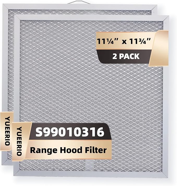 99010316 Range Hood Grease Filter - 11 1/4" x 11 3/4" Kitchen Mesh Hood Vent Filter, Replaceable Range Hood Filter for WA65AF, NTK7450000, 990721400, 990721400A (2 Pack) - AquaVibe