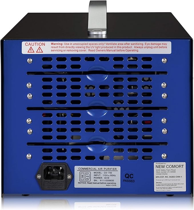 Blue Commercial Air Purifier Ozone Generator with UV