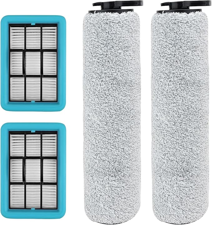3881 Replacement Roller Brush Filter for Bissell Crosswave HF2/3845N/3831 Floor Scrubber Vacuum, for Bissell Crosswave Replacement Parts, 2 Roller Brush Replacement 2 HEPA Filter - AquaVibe