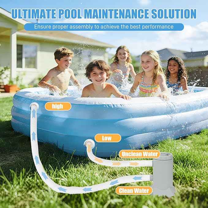 Above Ground Pool Filter Pump, Powerful Pool Filters System Above Ground Quickly and Cleanliness of Your Pool Water, Pool Pumps for Above Ground Pools (Unidirectional Interface: 530 GPH)