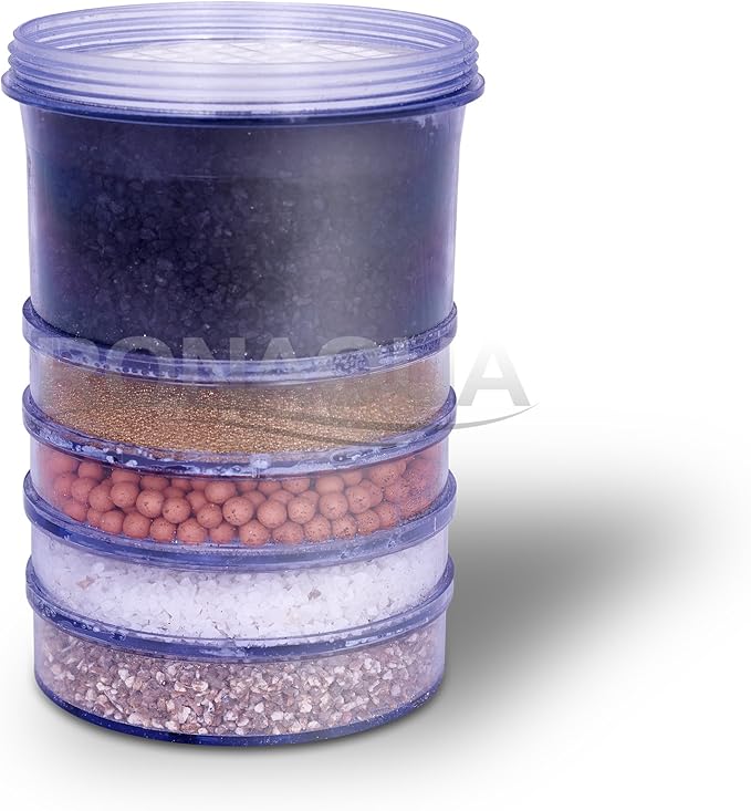 5-Stage Replacement Mineral Filter Cartridge for Countertop & Water Coolers. 5 layers of filtration & mineralization. Removes granular impurities to provide a brilliant sparkle in water (Set of 3)