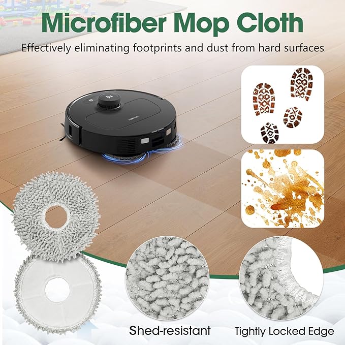 23PCS Replacement Accessories Kit Compatible with Roborock Qrevo Master/Qrevo Slim Includes Dual Main Brush, HEPA Filters, Mop Pads, Side Brushes, Dust Bags and Cleaning Tools - AquaVibe