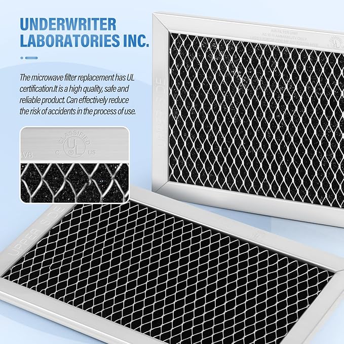 4Pcs Microwave Charcoal Filter Replacement for GE JX81C WB02X10776, Microwave Filter Replacement 7.68" x 4.85" Air Carbon Filter