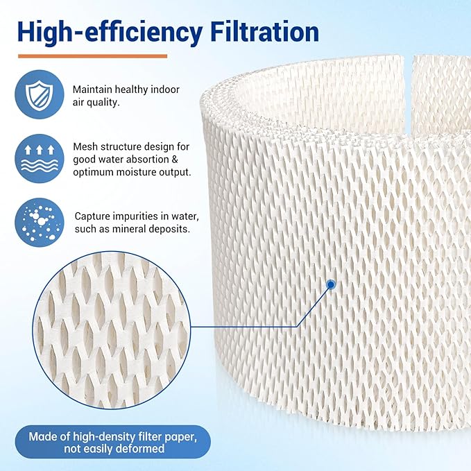 MAF1 Humidifier Wicking Filter Compatible with Air-Care, Emerson, Essick, MoistAir Filters MA0950 MA1200 MA1201, Ken More 14906, 14410, 14411 Humidifiers (4) - AquaVibe