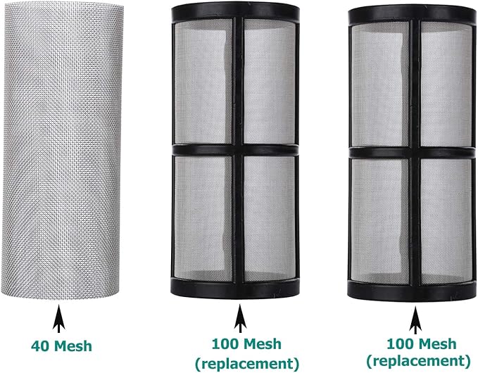 Garden Hose Filter for Pressure Washer Inlet Water, Inline Filter for Sediment, 40 Mesh Screen, Extra 2 Pieces100Mesh Screen Kit