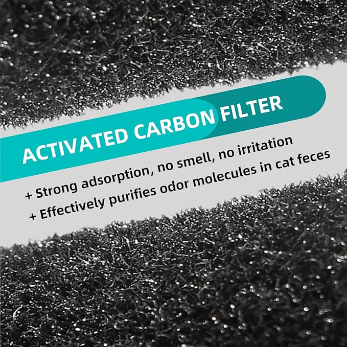 9-Pack 4.5" x 6.5" Carbon Filter Pads for Covered Cat Litter Boxes – Odor Control Replacement Liners for Enclosed Litter Systems