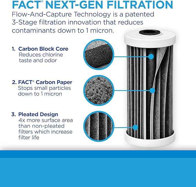 EcoPure EPW2F Premium Fact Universal Whole Home Filter (2 Pack), Dark Gray/Black