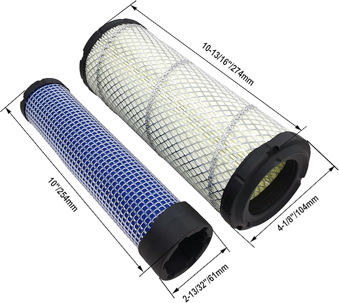 Air Filter for Kawasaki 11013-7044 11013-7045 Outer&Inner Air Cleaner fit Donaldson P821575 P822858 FPG05 Kohler 25-083-01-S 25 083 04-S 841497 821136 AF25552 AF25551 M131802,with Fuel Filter Kit