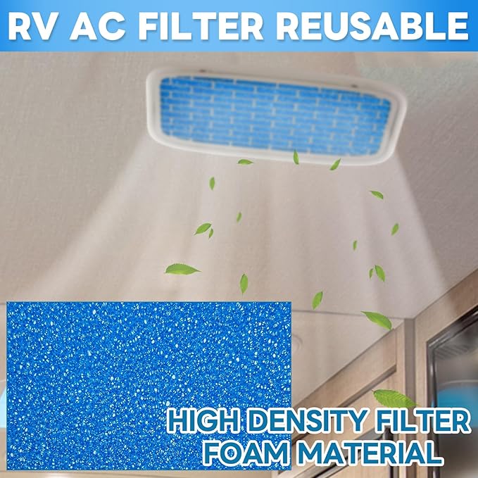 RV AC Filter Reusable, 12.875 x 5.5 RV Air Filters for Air Conditioner Vent, Washable AC Filter 4Pcs - AquaVibe
